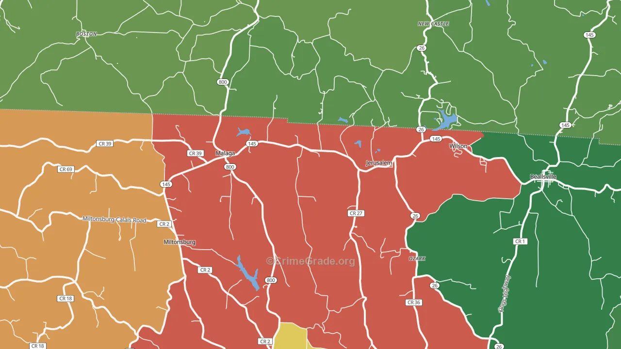 Jerusalem, OH Map of Theft Rates