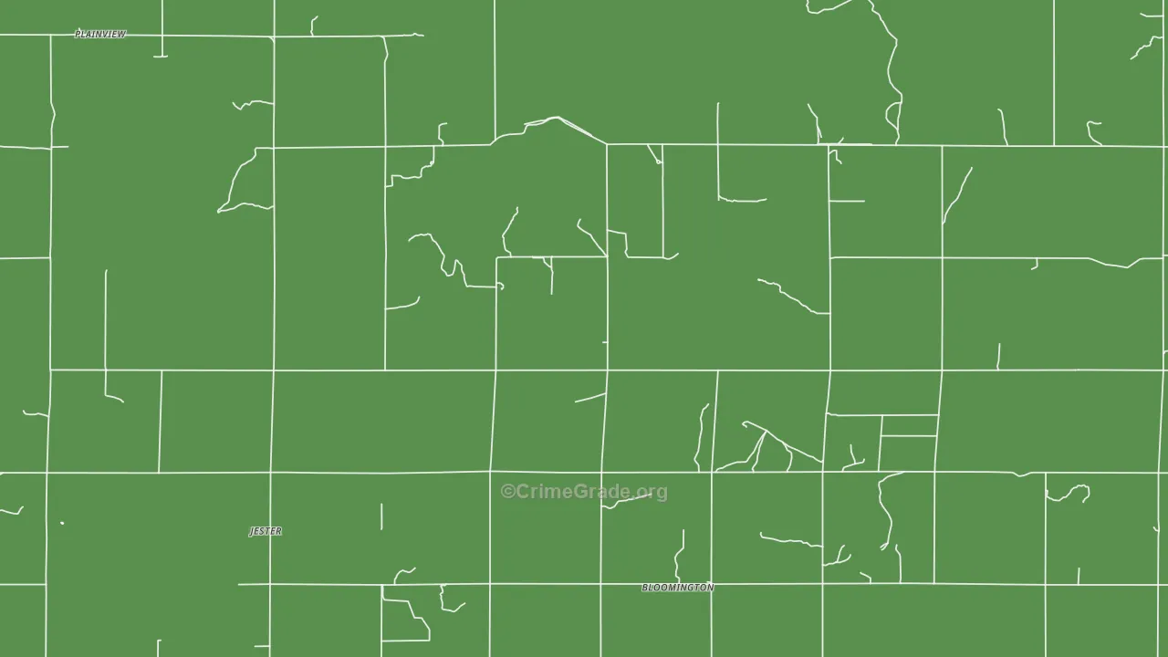 Jester, OK Map of Theft Rates