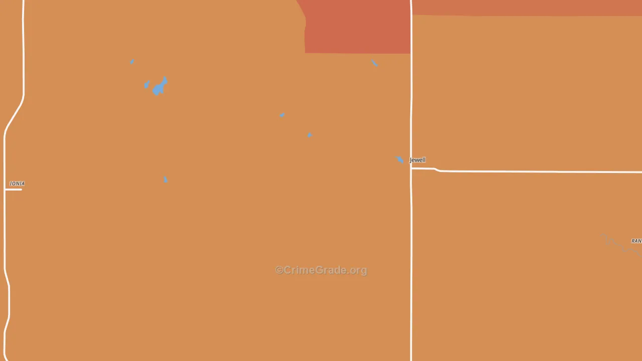 Jewell, KS Map of Theft Rates