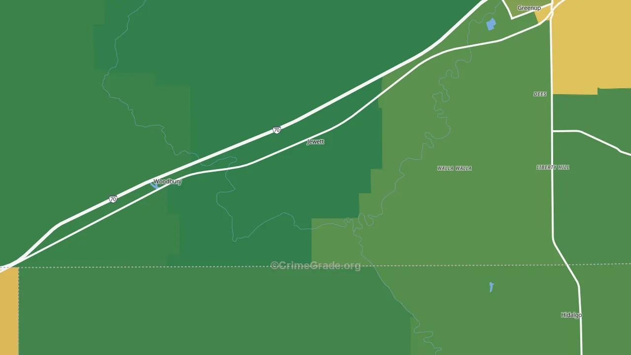Jewett, IL Map of Theft Rates