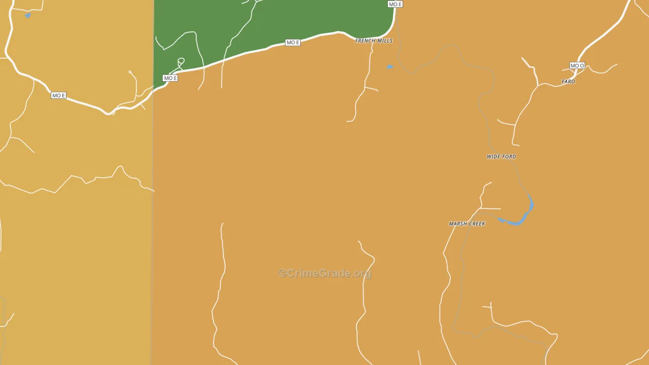 Jewett, MO Map of Theft Rates