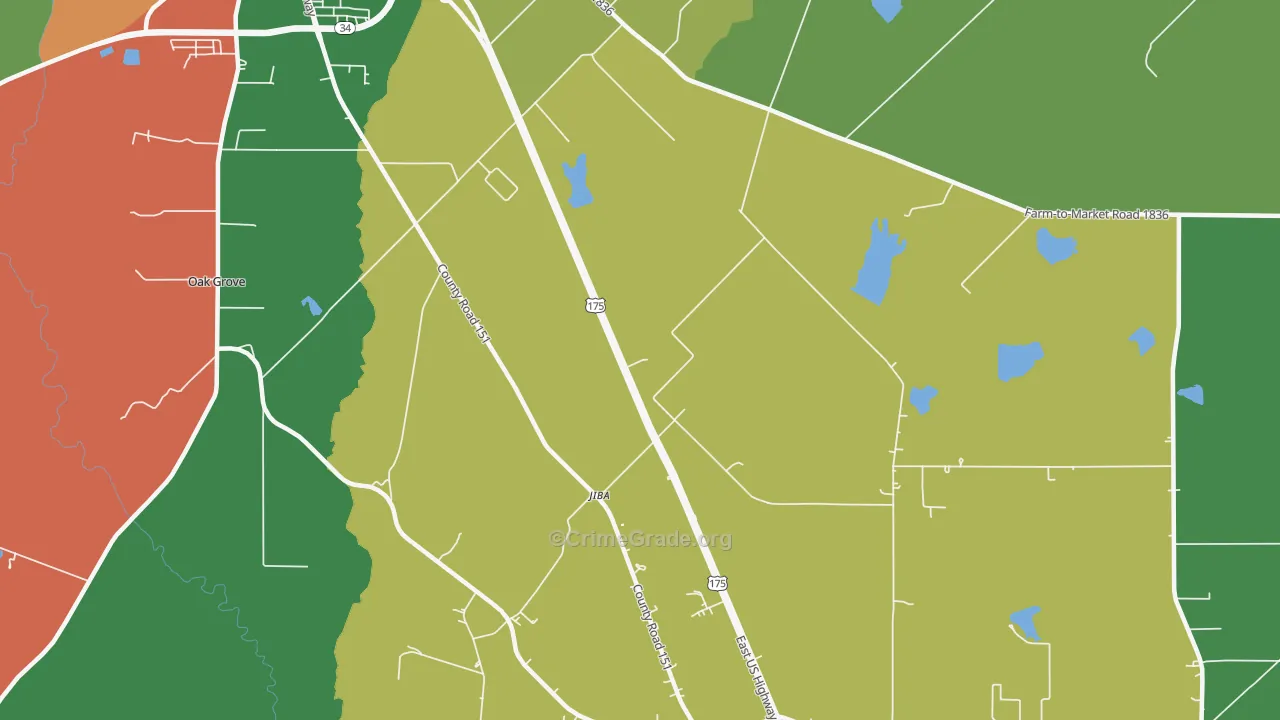 Jiba, TX Map of Theft Rates
