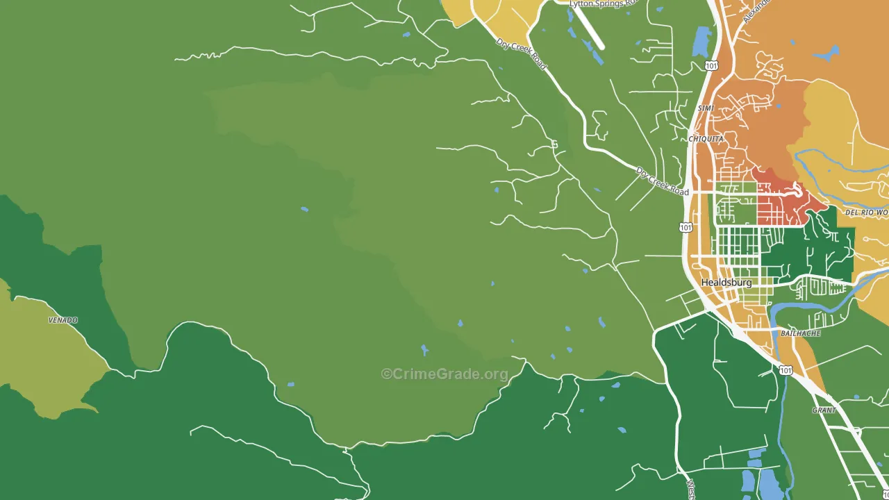 Jimtown, CA Map of Theft Rates