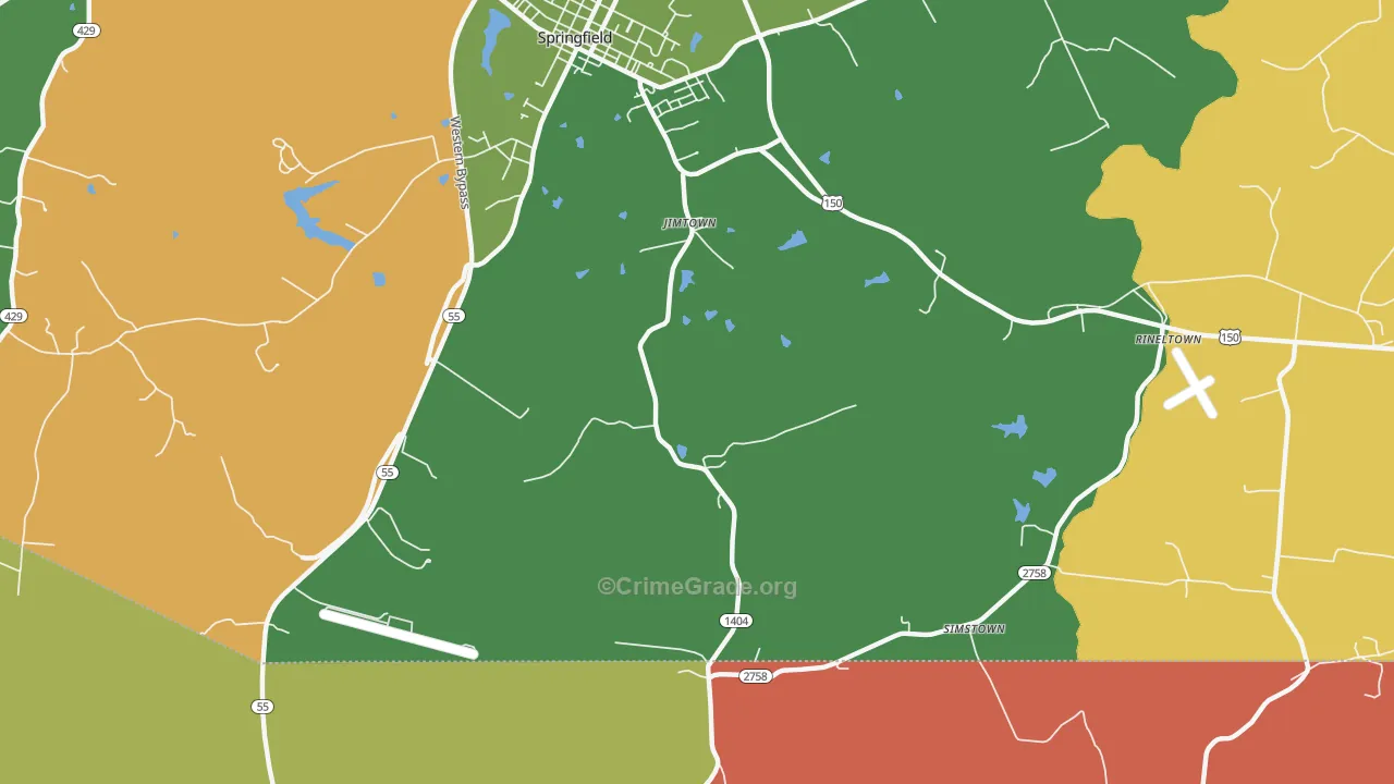 Jimtown, KY Map of Theft Rates