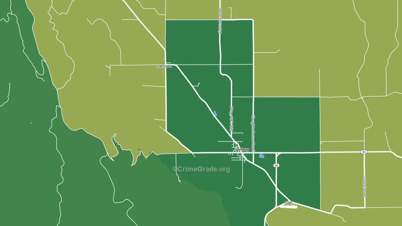 Jimtown, OR Map of Theft Rates