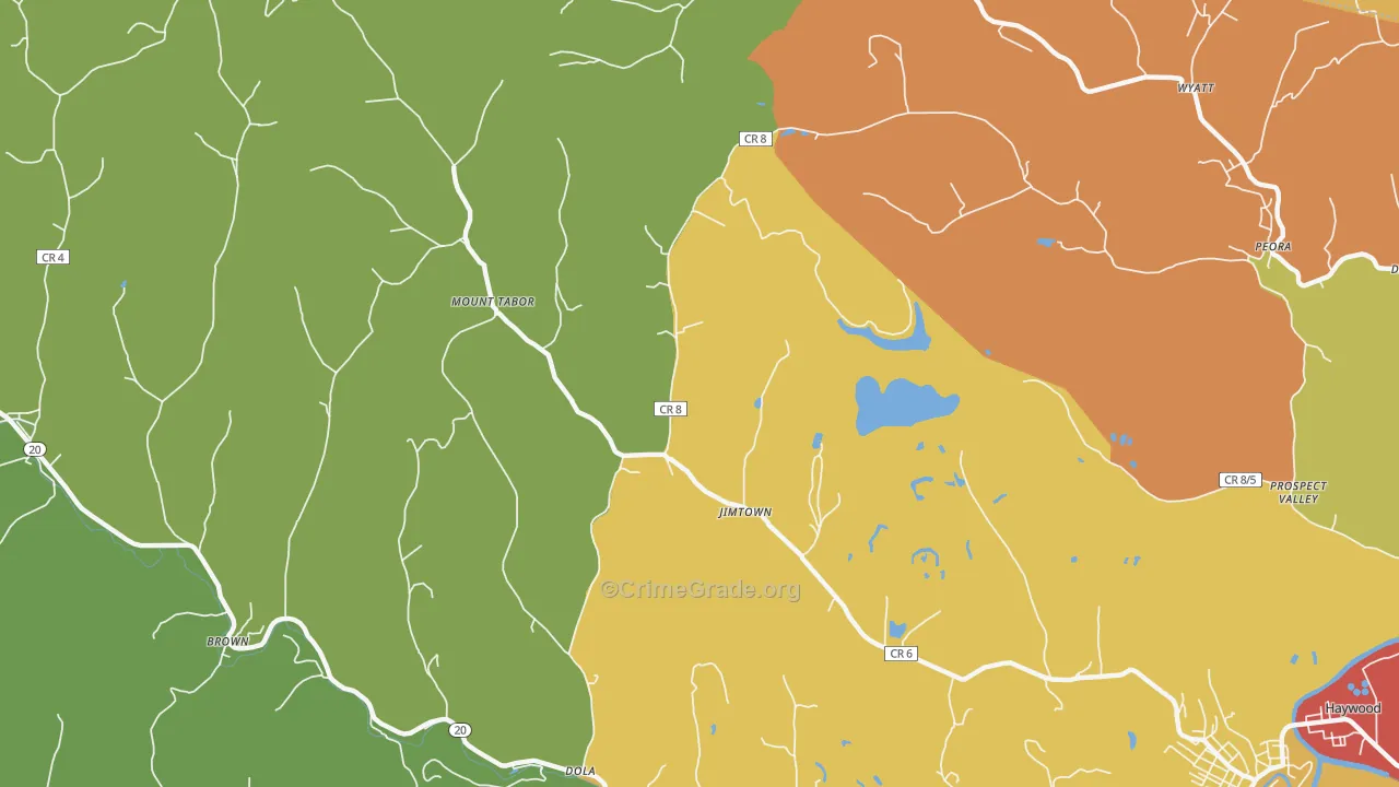 Jimtown, WV Map of Theft Rates