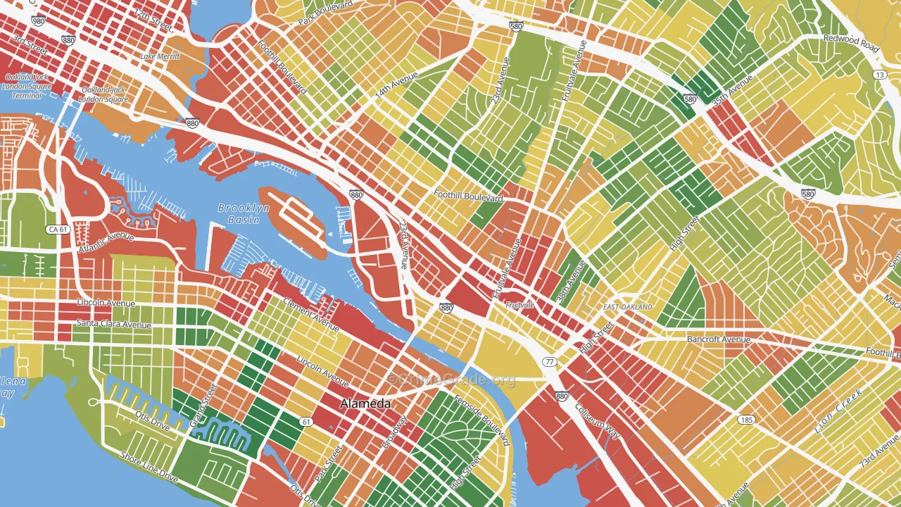 Jingletown, Oakland, CA Map of Theft Rates