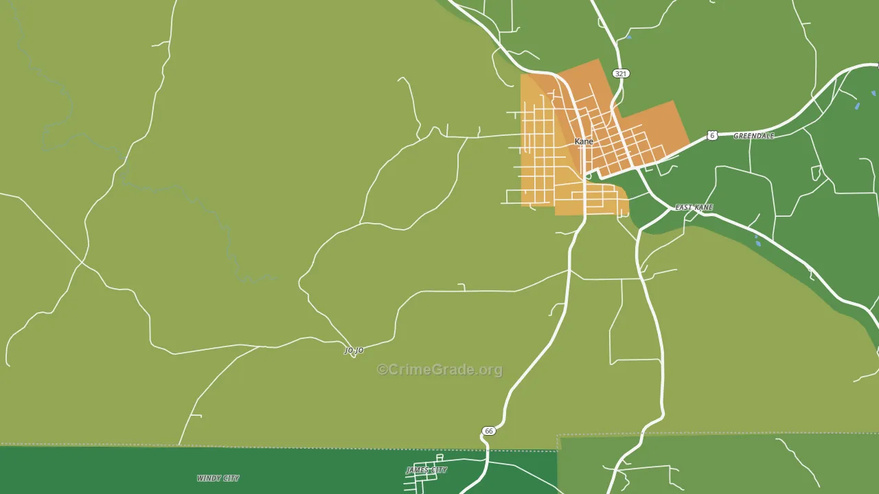 Jo Jo, PA Map of Theft Rates