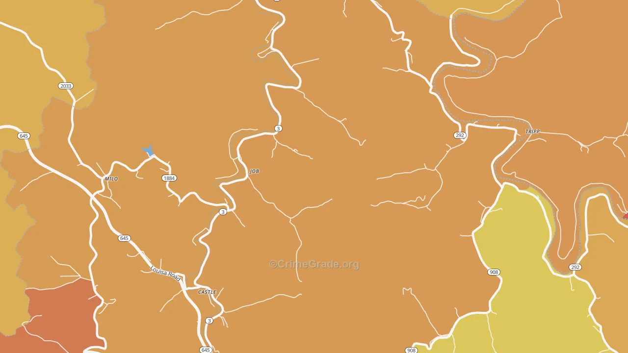 Job, KY Map of Theft Rates