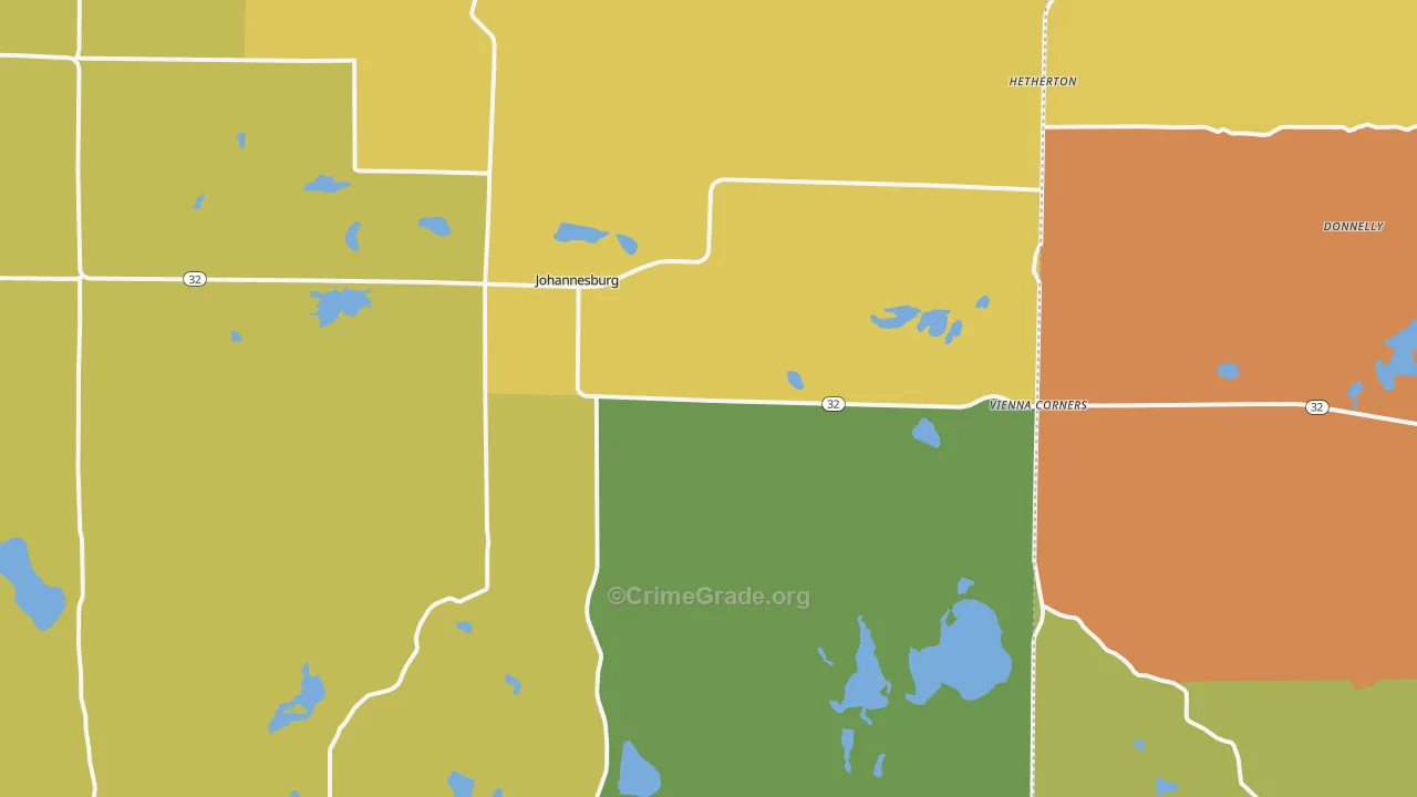 Johannesburg, MI Map of Theft Rates