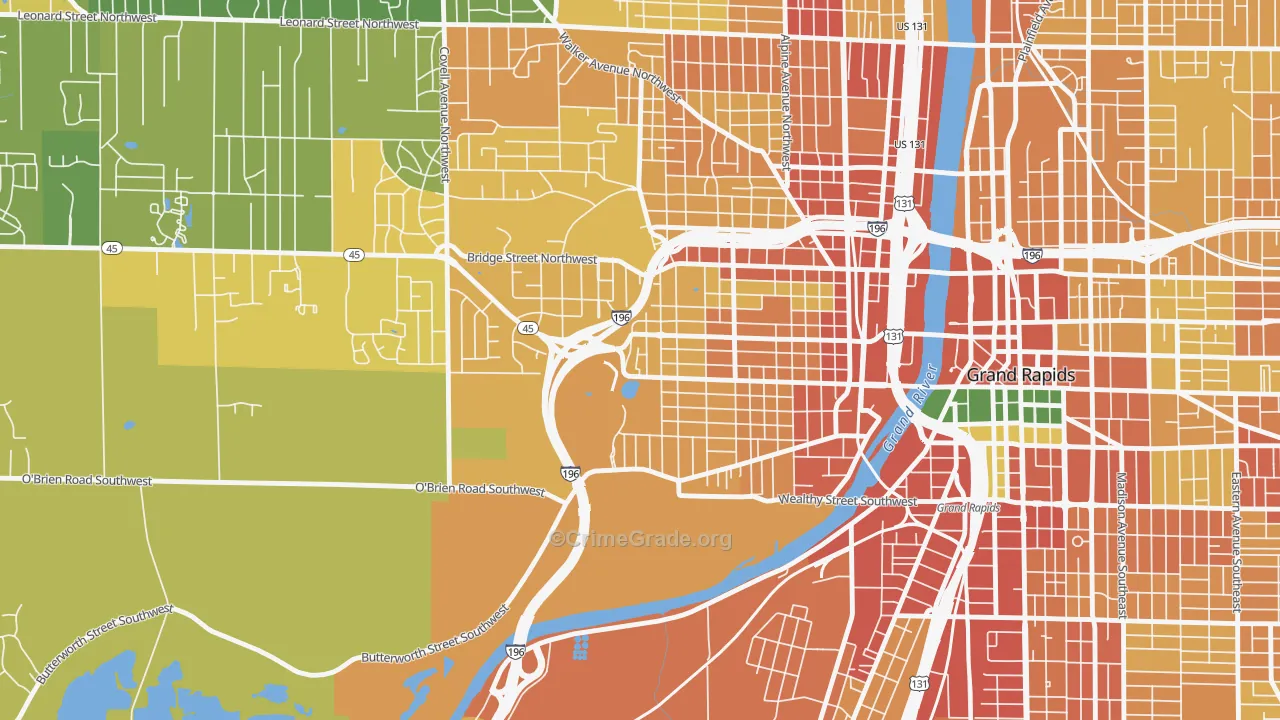 John Ball Park, Grand Rapids, MI Map of Theft Rates