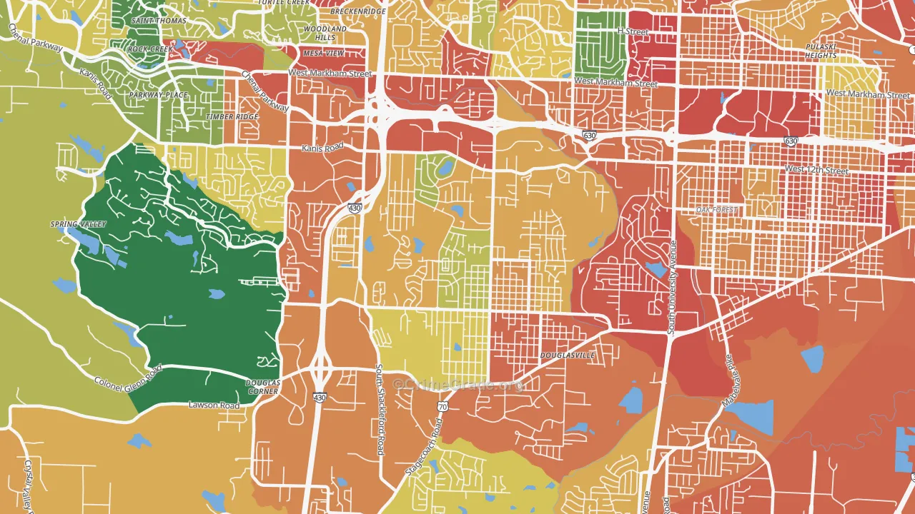 John Barrow, Little Rock, AR Map of Theft Rates