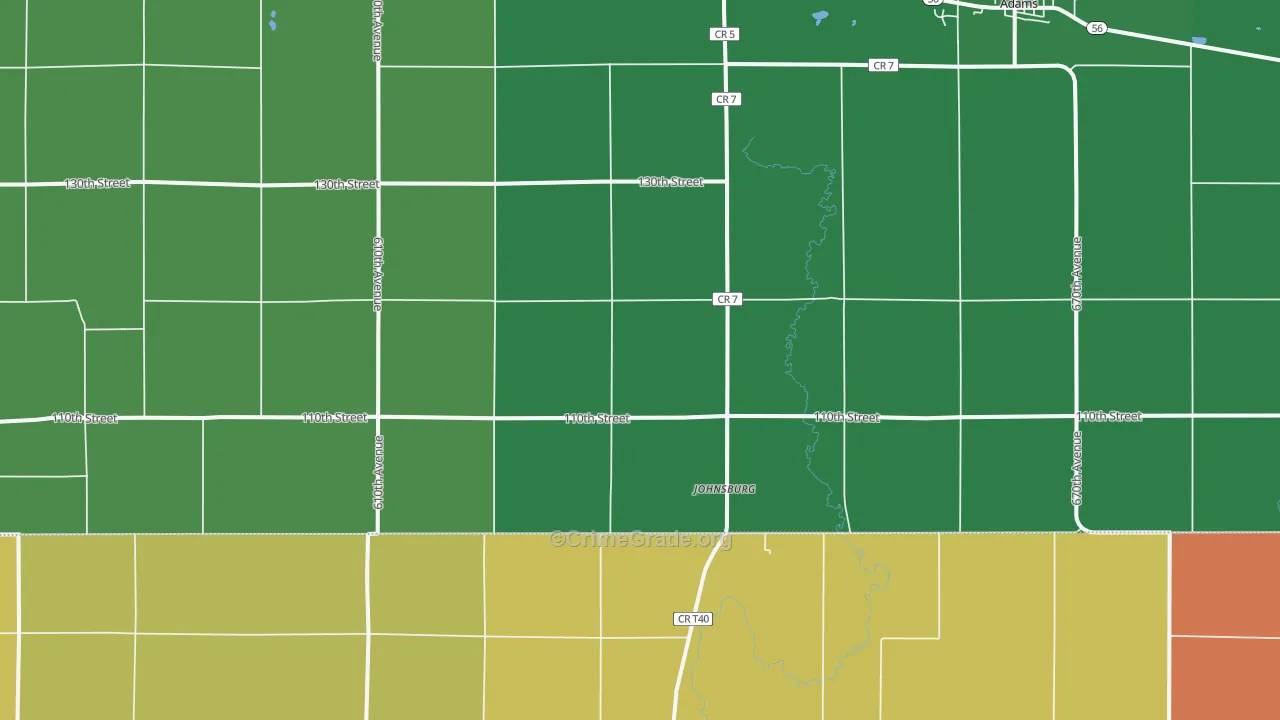 Johnsburg, MN Map of Theft Rates