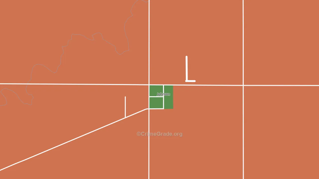 Johnson City, KS Map of Theft Rates
