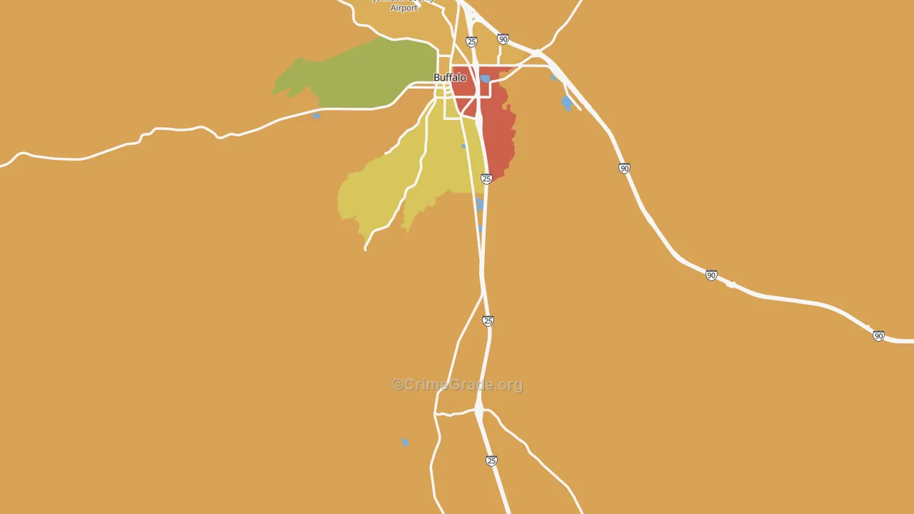 Johnson County, WY Map of Theft Rates