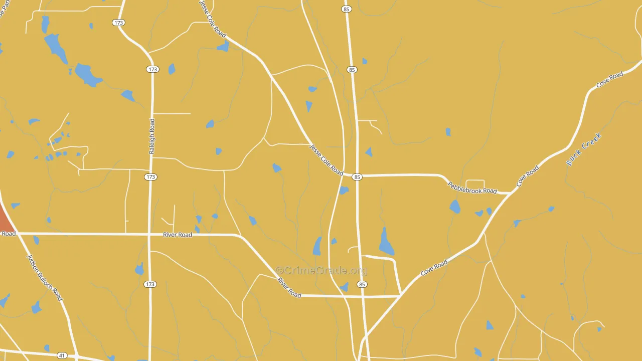 Johnson Crossroads, GA Map of Theft Rates