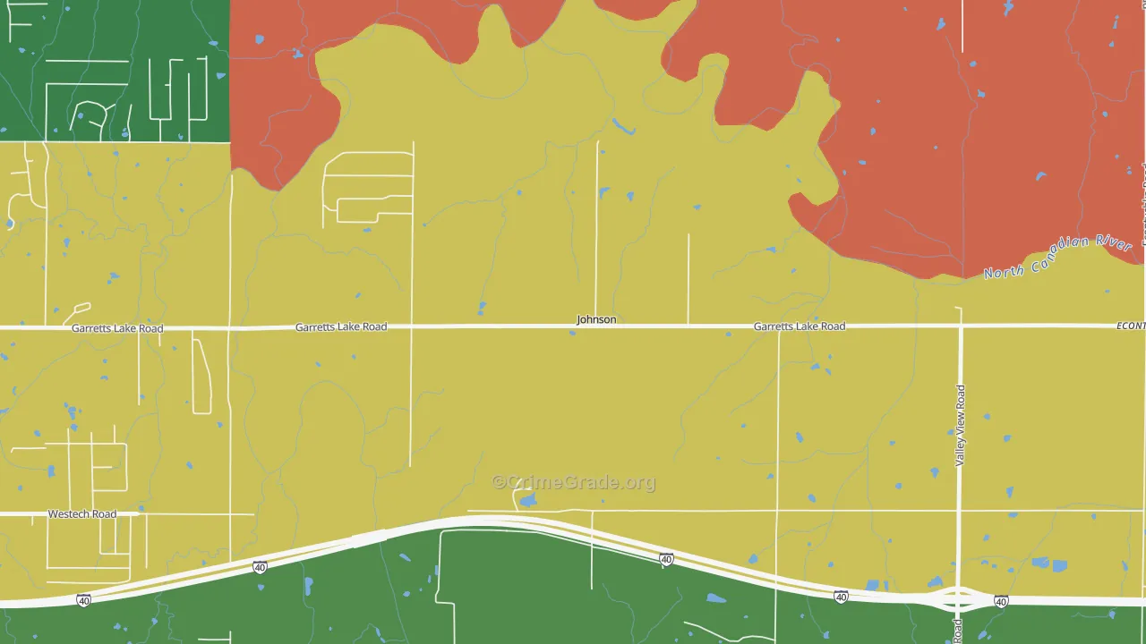 Johnson, OK Map of Theft Rates