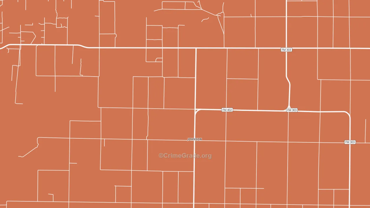 Johnson, TX Map of Theft Rates