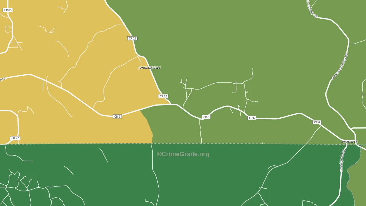 Johnsonville, AL Map of Theft Rates