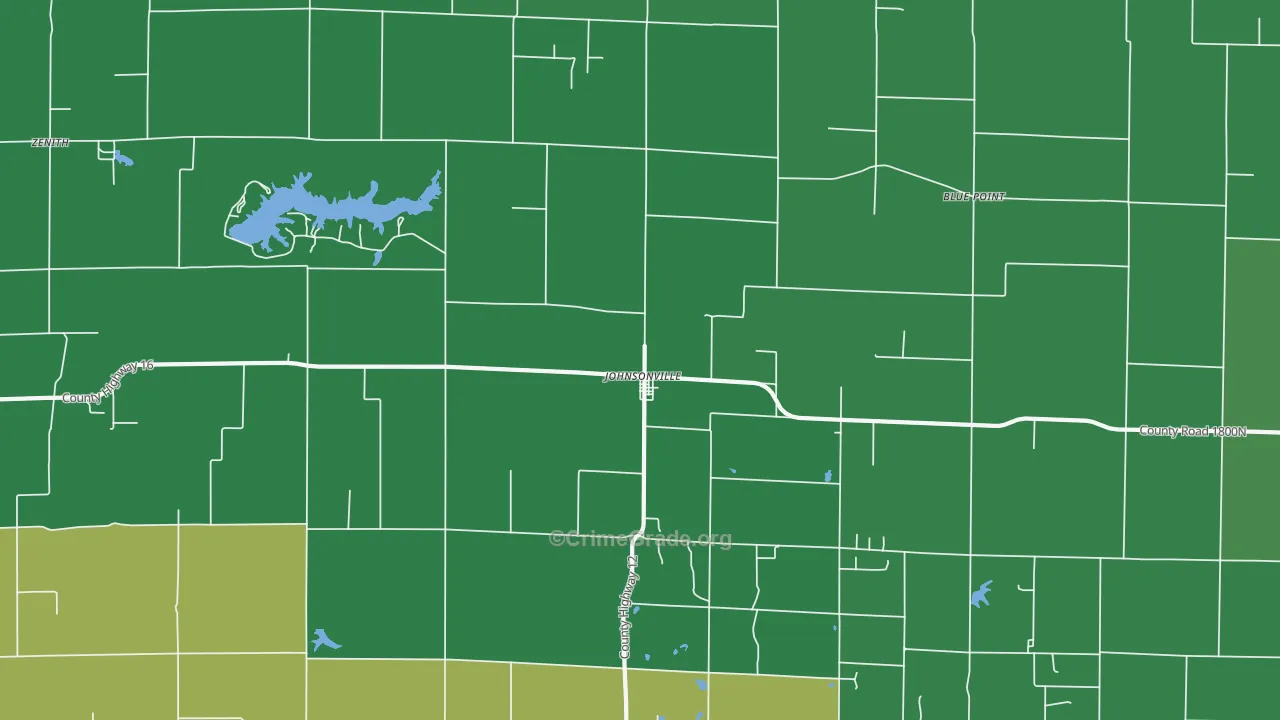 Johnsonville, IL Map of Theft Rates