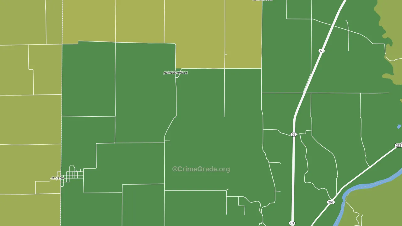 Johnsonville, IN Map of Theft Rates