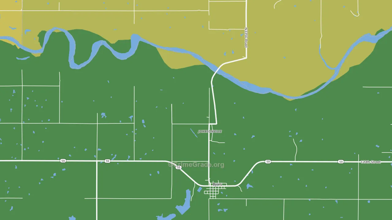 Johnsonville, OK Map of Theft Rates