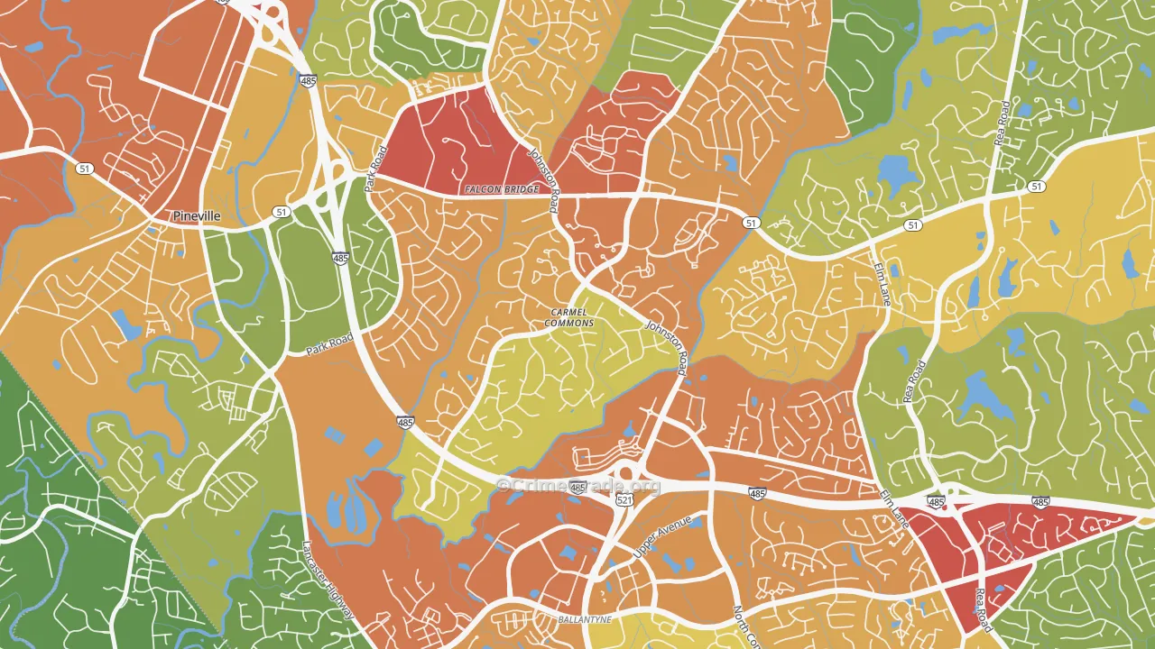 Johnston-McAlpine, Charlotte, NC Map of Theft Rates