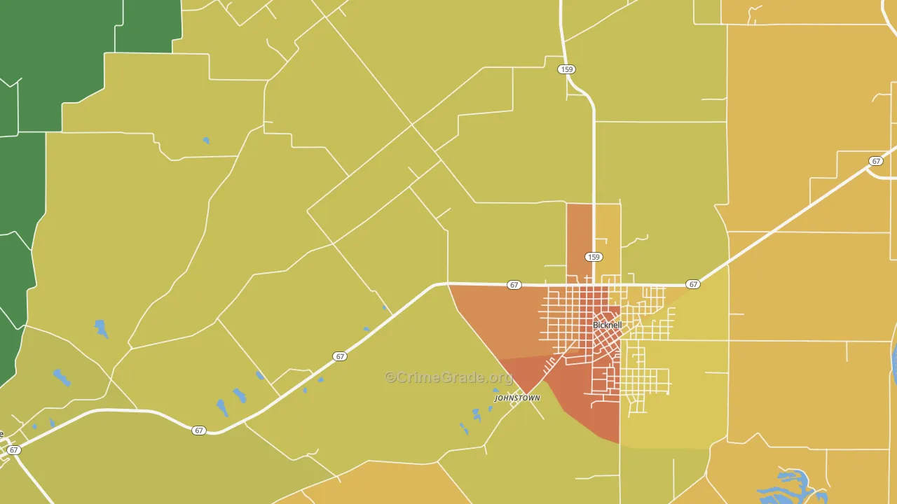 Johnstown, IN Map of Theft Rates