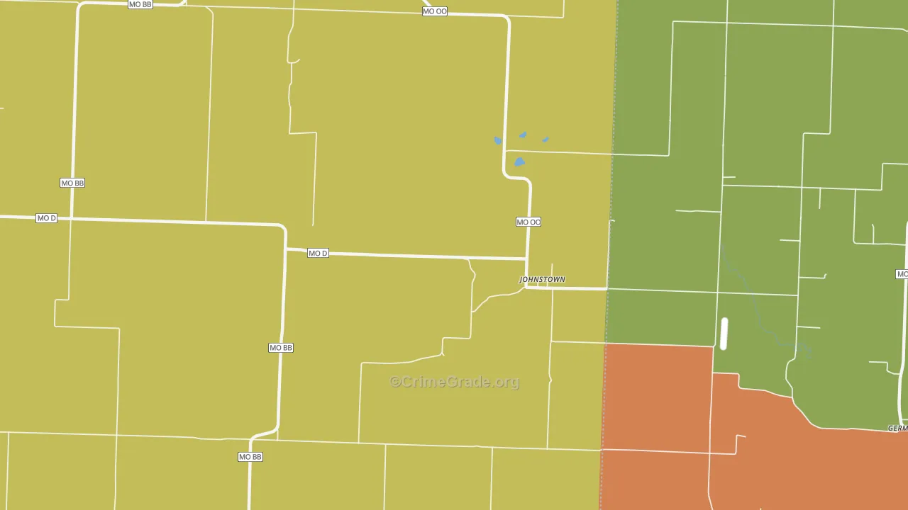 Johnstown, MO Map of Theft Rates