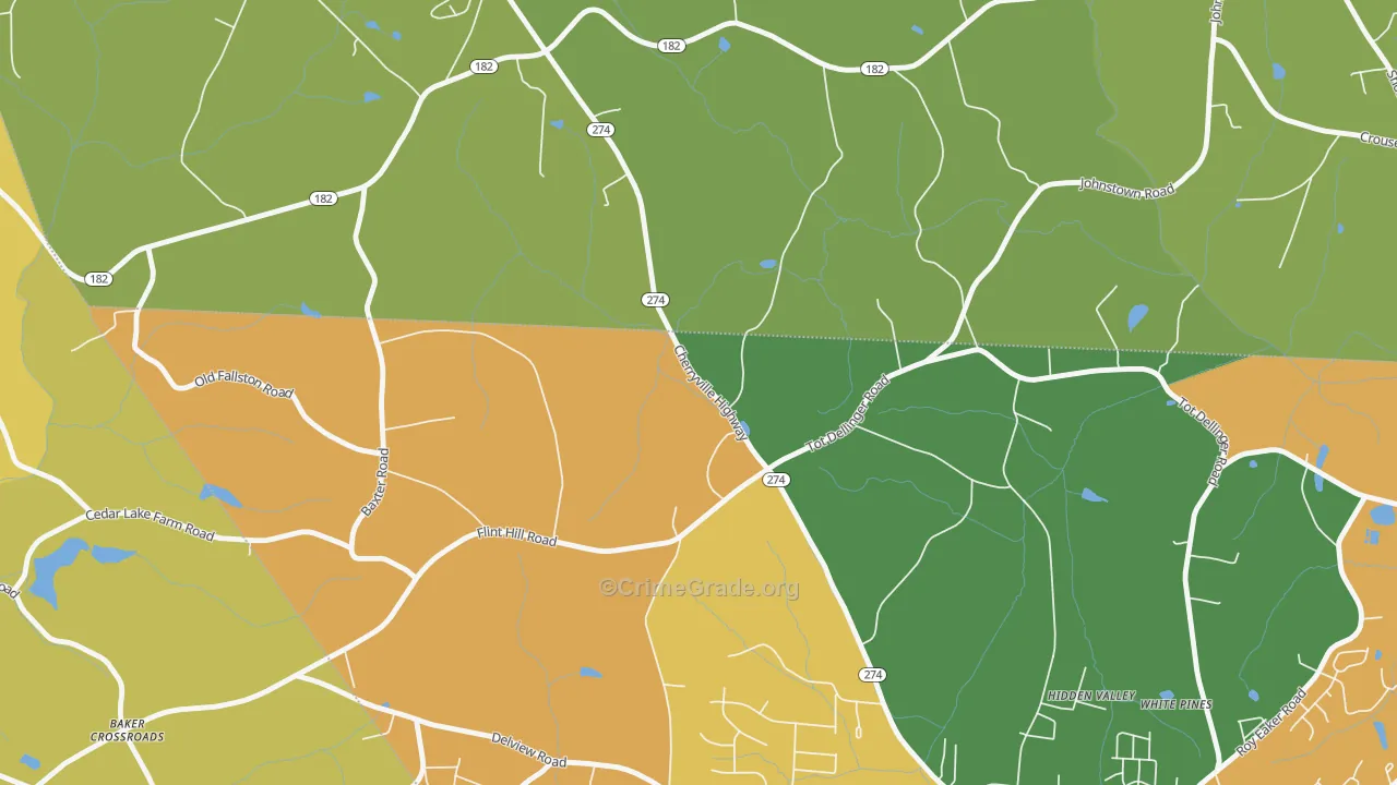 Johnstown, NC Map of Theft Rates