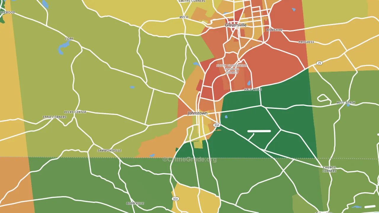 Johnstown, NY Map of Theft Rates