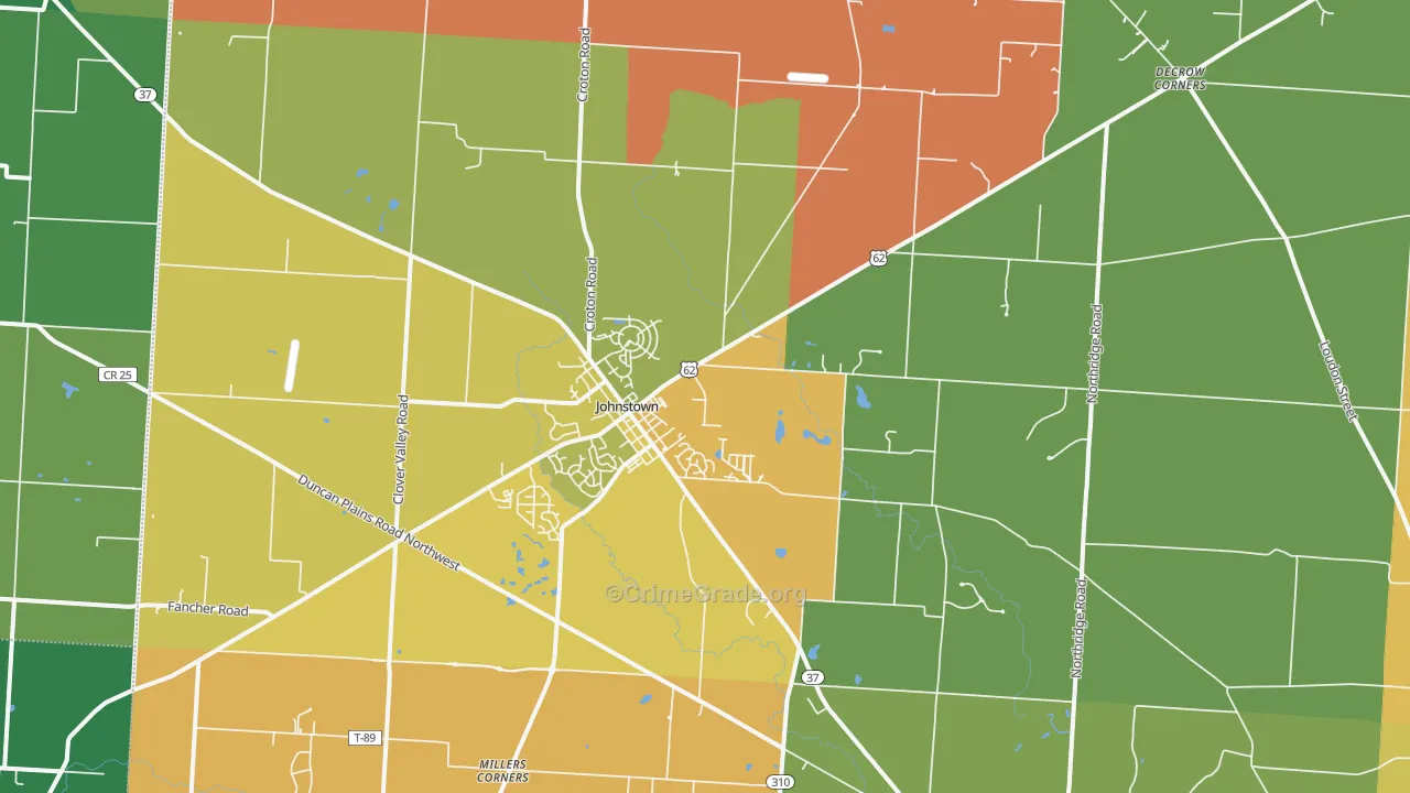 Johnstown, OH Map of Theft Rates