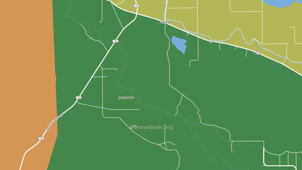 Johnstown, WY Map of Theft Rates