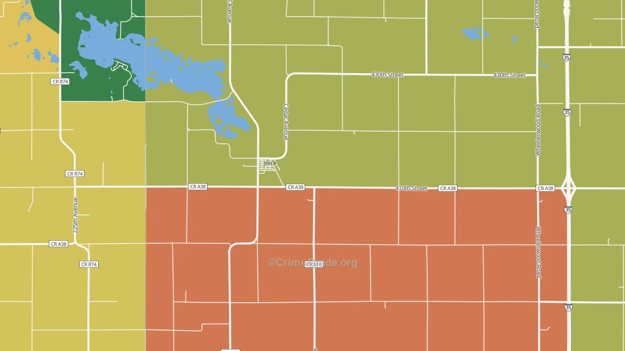 Joice, IA Map of Theft Rates