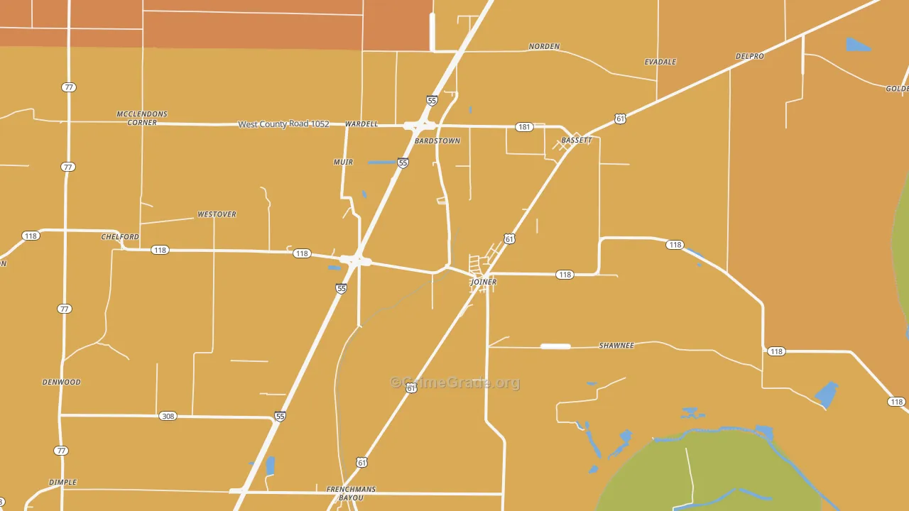 Joiner, AR Map of Theft Rates