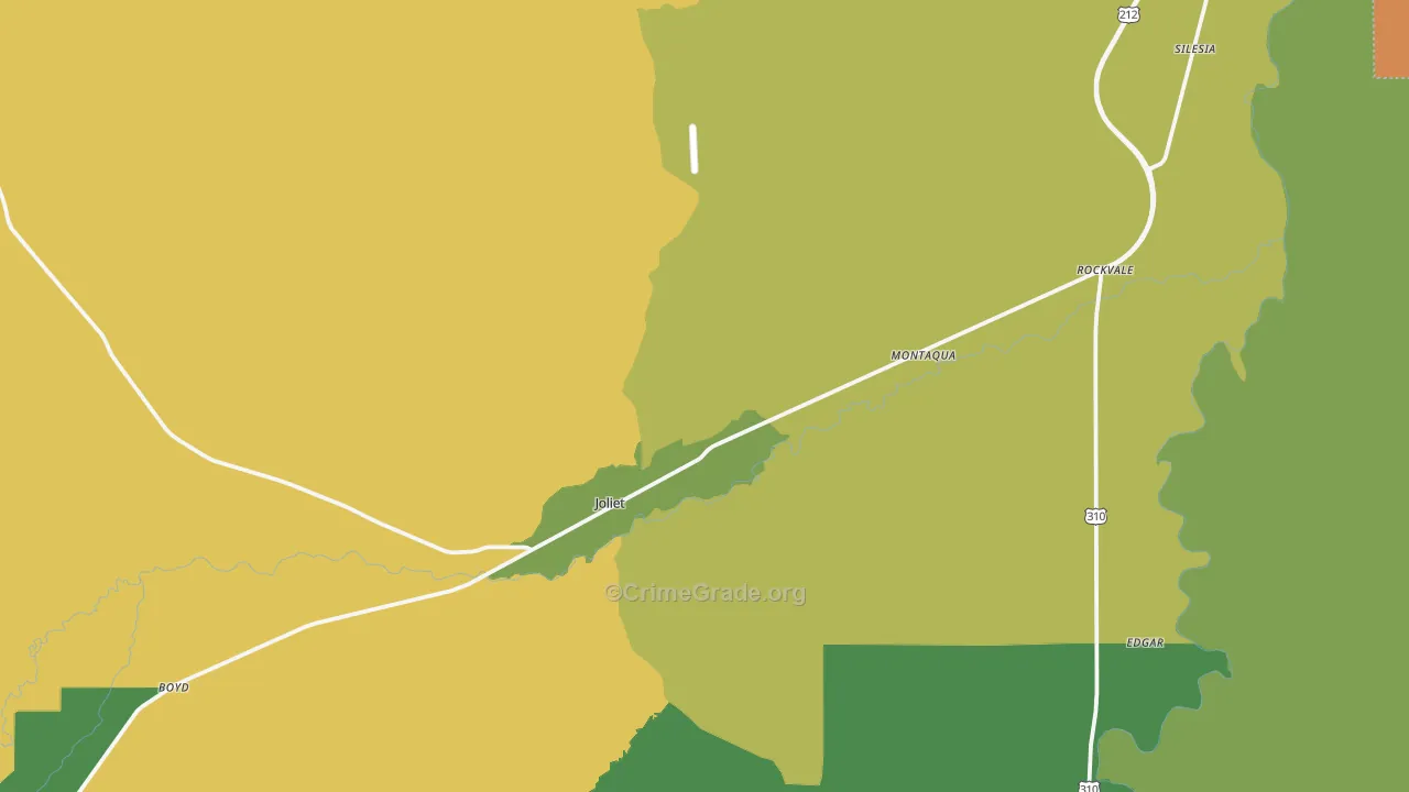 Joliet, MT Map of Theft Rates