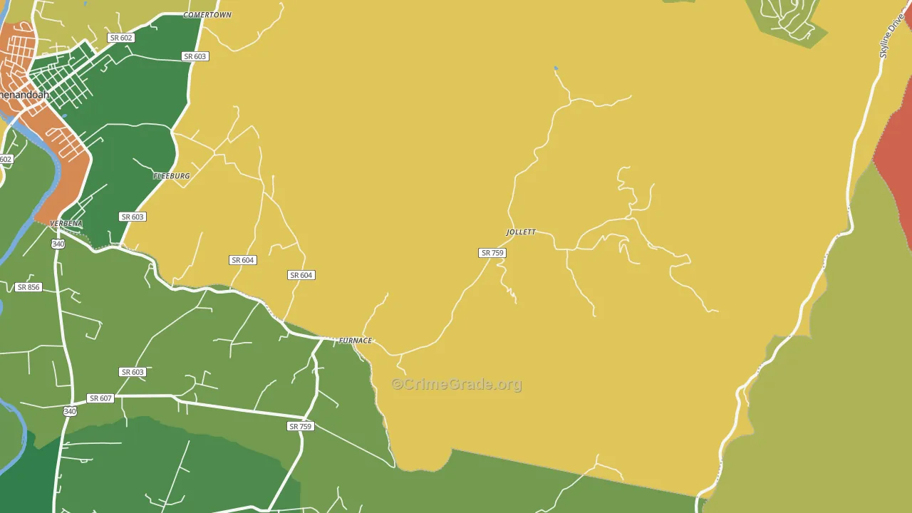 Jollett, VA Map of Theft Rates