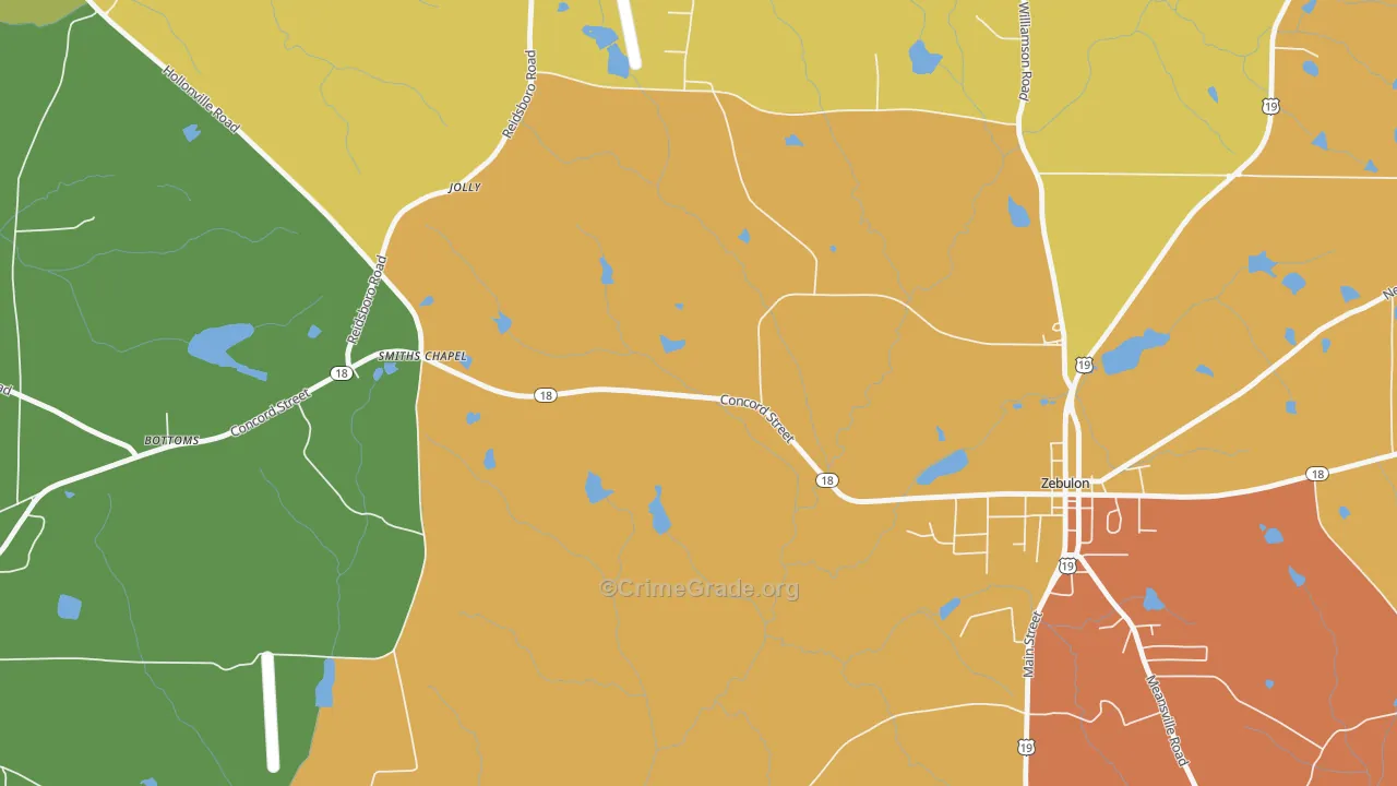 Jolly, GA Map of Theft Rates