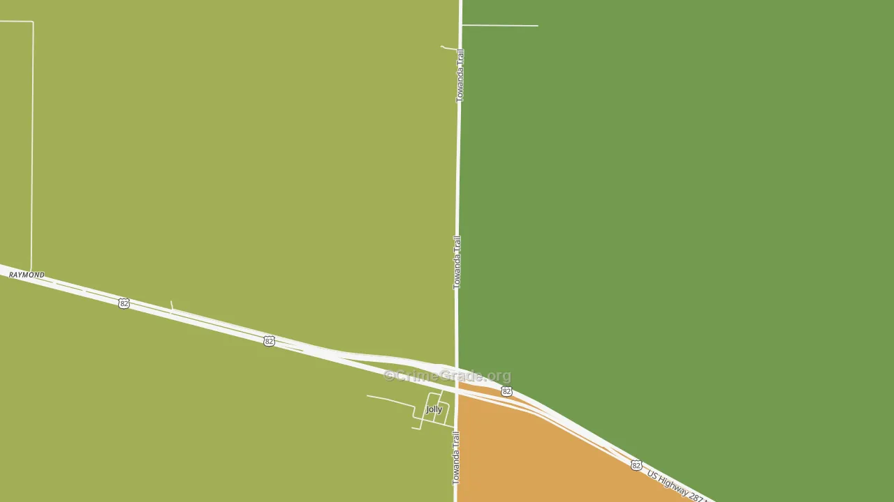 Jolly, TX Map of Theft Rates