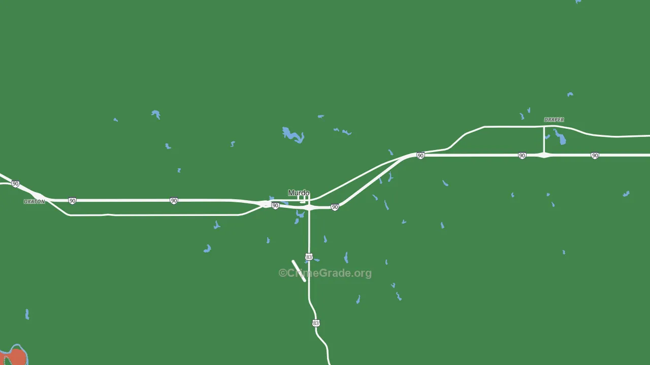 Jones County, SD Map of Theft Rates