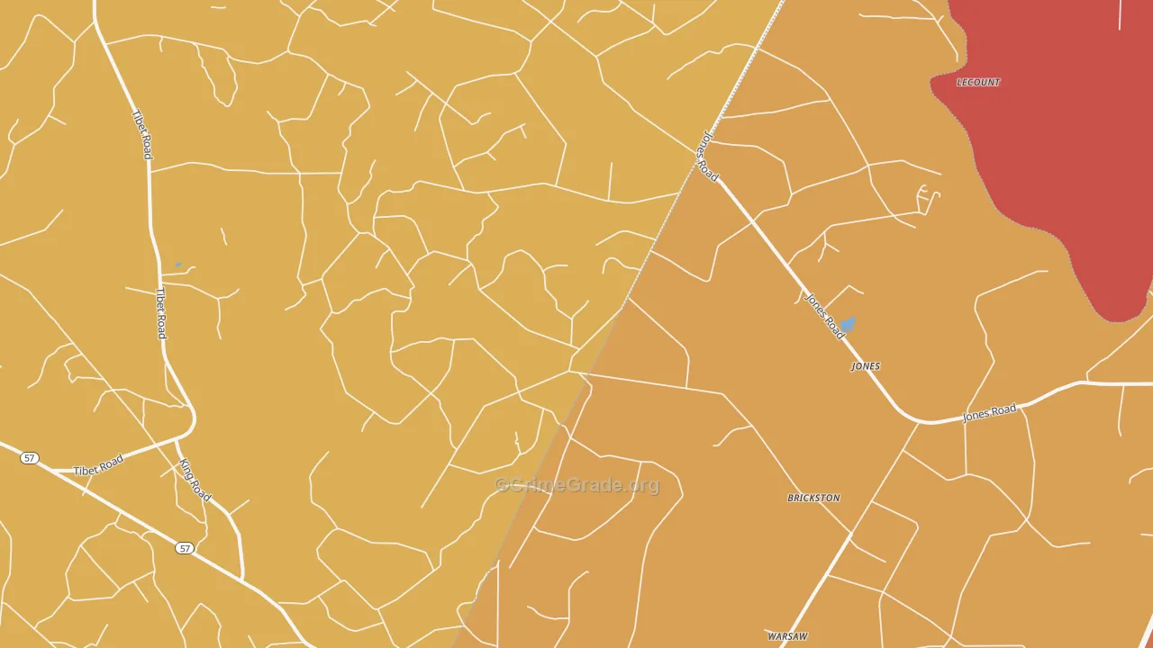 Jones, GA Map of Theft Rates