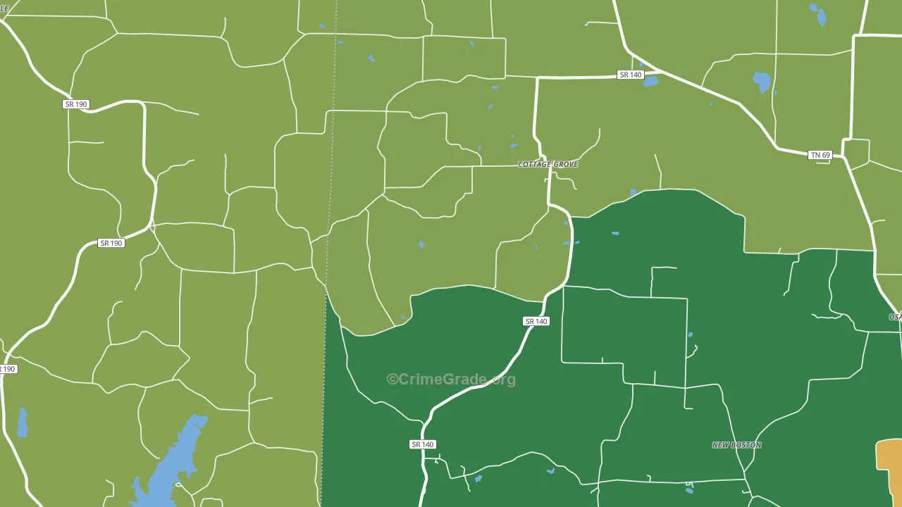 Jones Mill, TN Map of Theft Rates