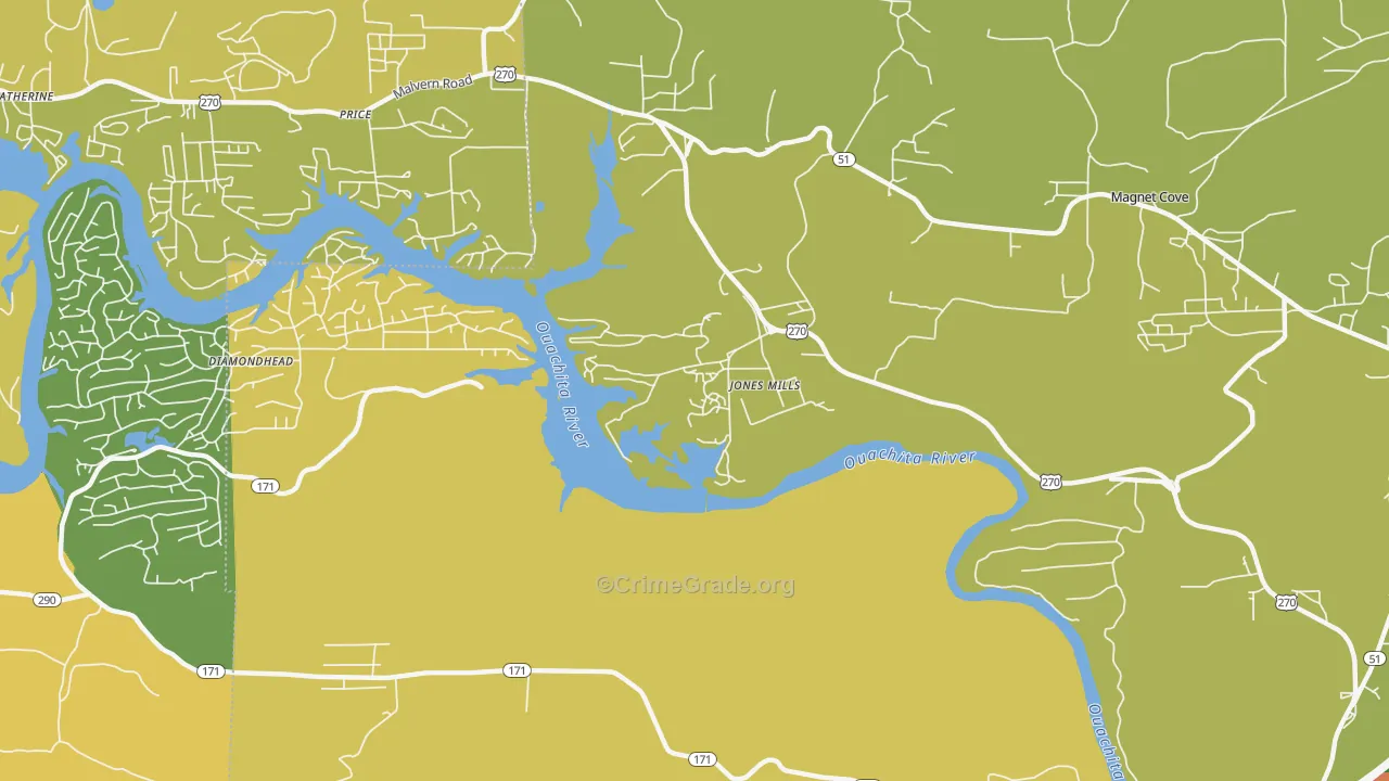 Jones Mills, AR Map of Theft Rates