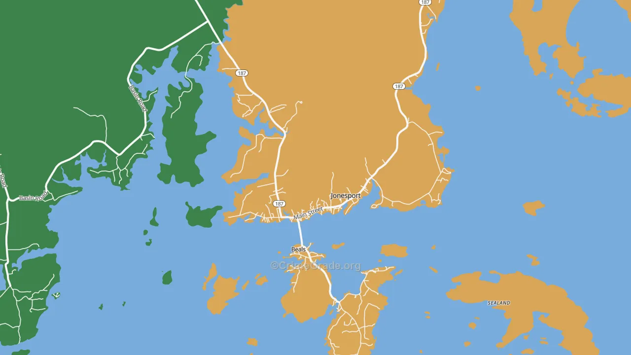 Jonesport, ME Map of Theft Rates