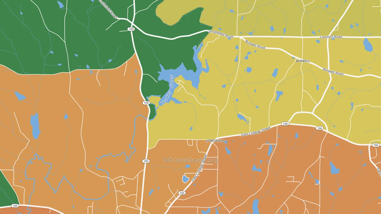 Jonesville, GA Map of Theft Rates