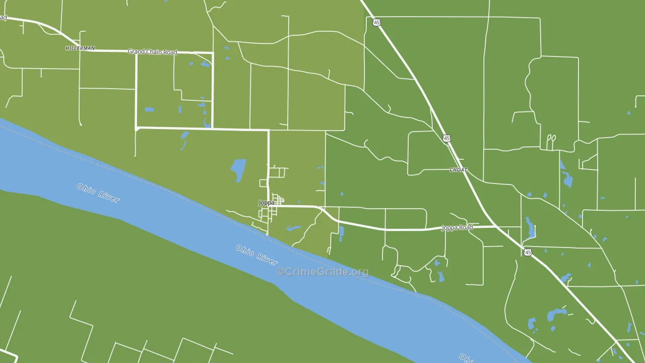 Joppa, IL Map of Theft Rates