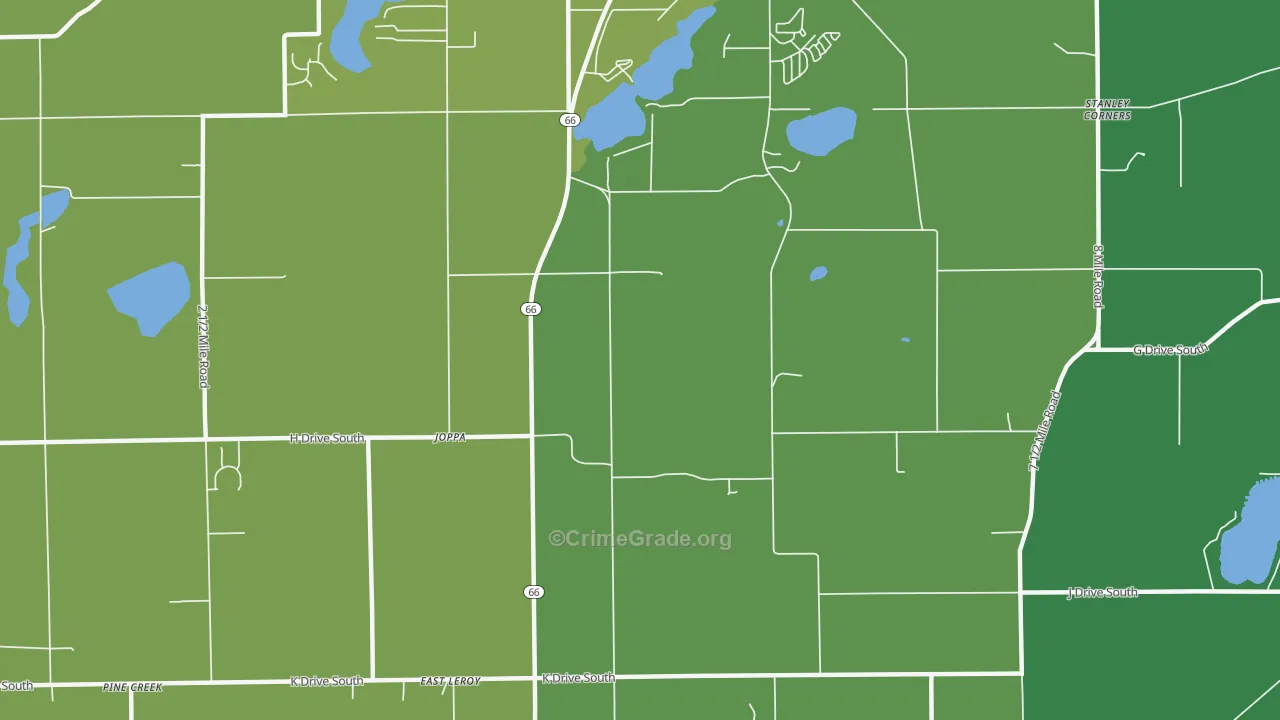 Joppa, MI Map of Theft Rates
