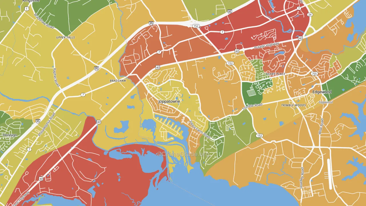 Joppatowne, MD Map of Theft Rates