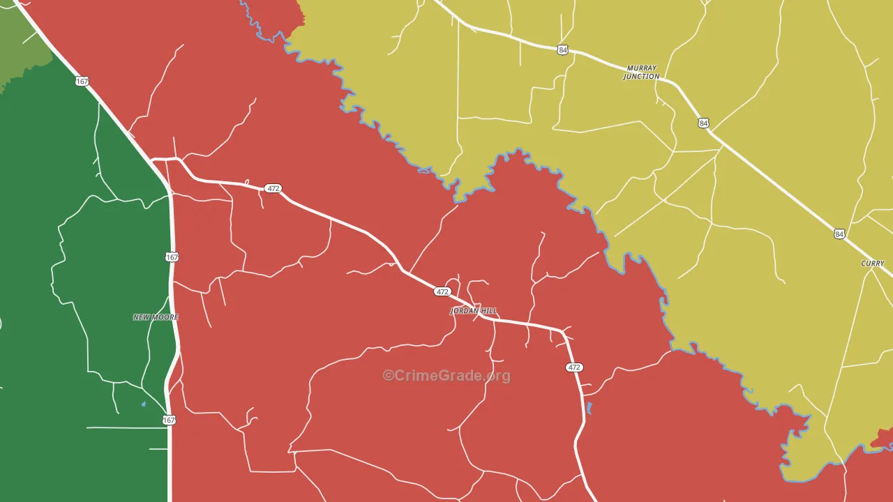 Jordan Hill, LA Map of Theft Rates