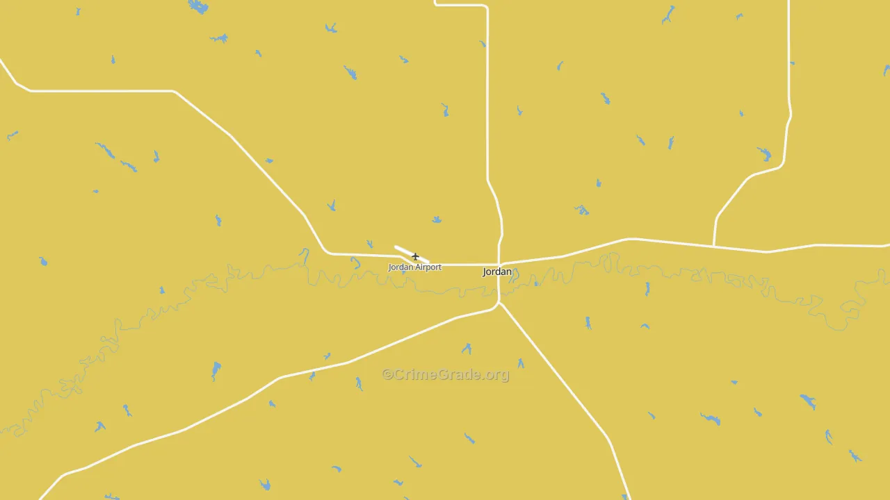 Jordan, MT Map of Theft Rates